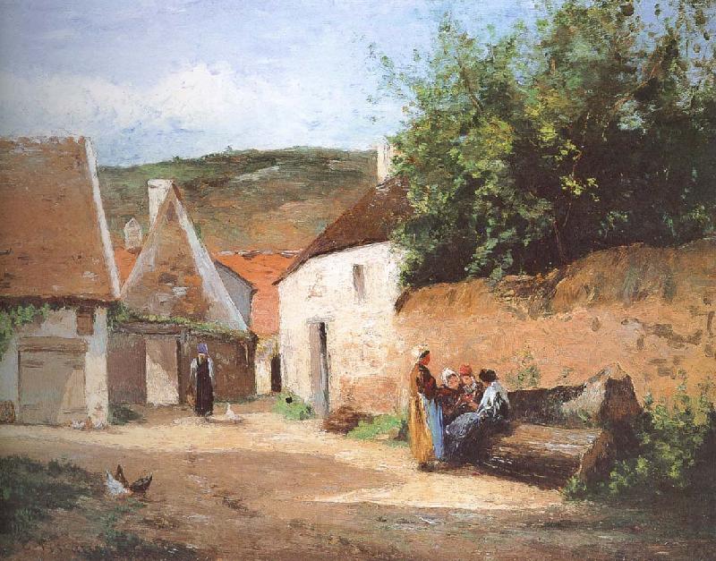 Camille Pissarro Chat village woman Germany oil painting art
